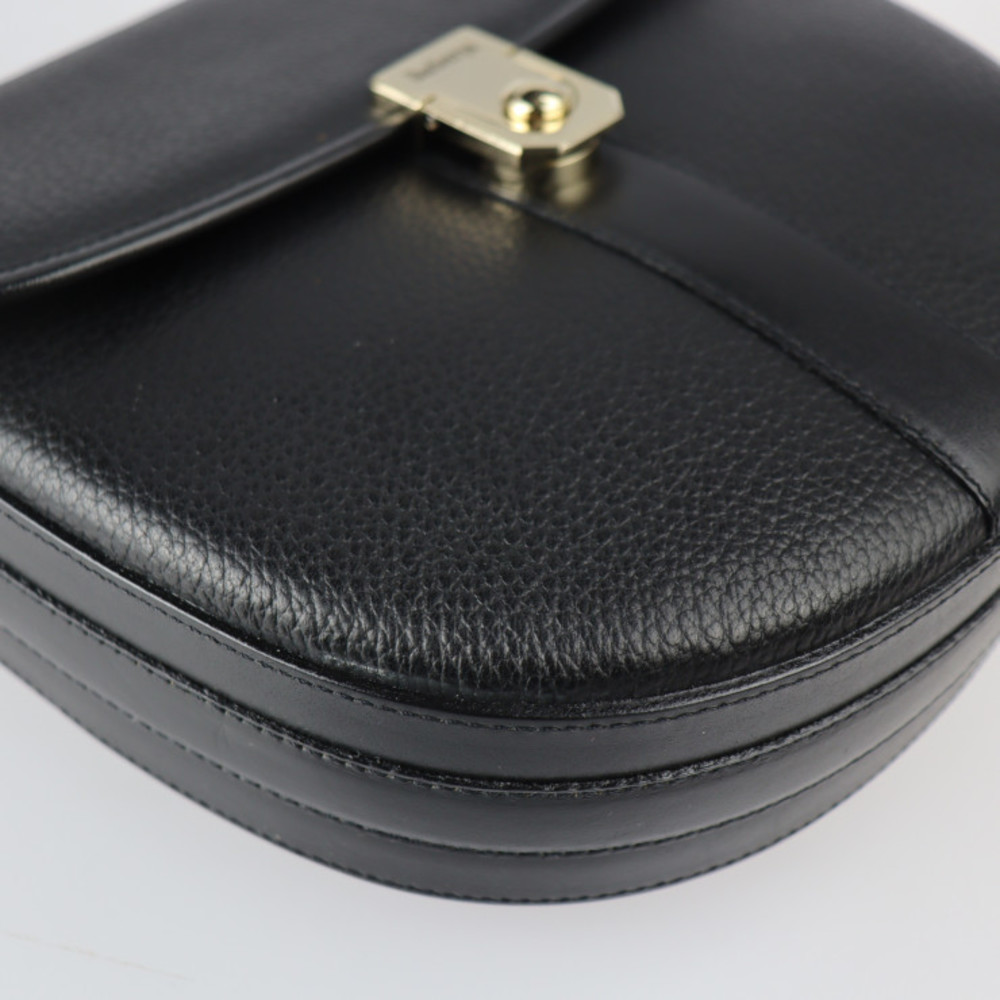 Burberry Shoulder Bag Gold Hardware Pochette Leather Black - Picture 4 of 9